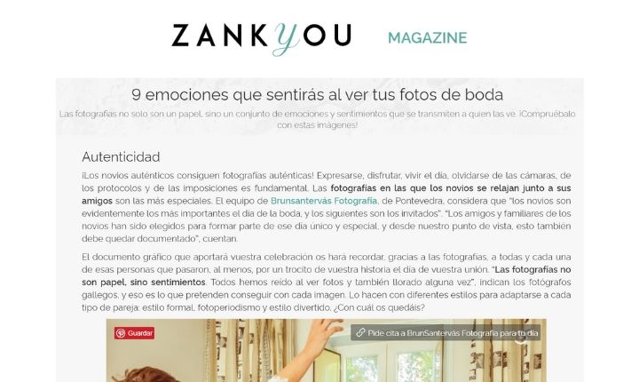 BrunSantervás mencionado en ZankYou Bodas